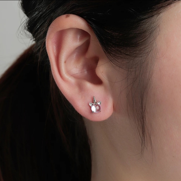 [Set] Stainless Steel CZ Stone Unicorn Rainbow Set - Picture 2 of 8